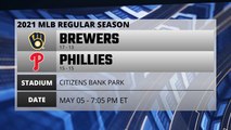 Brewers @ Phillies Game Preview for MAY 05 -  7:05 PM ET