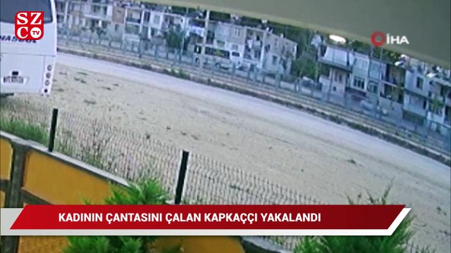 Caddede yürüyen kadının çantasını çalan kapkaççı yakalandı