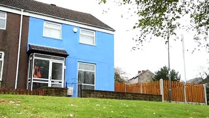 Burnley man Scott Pickles paints his house blue to raise awareness of mental health