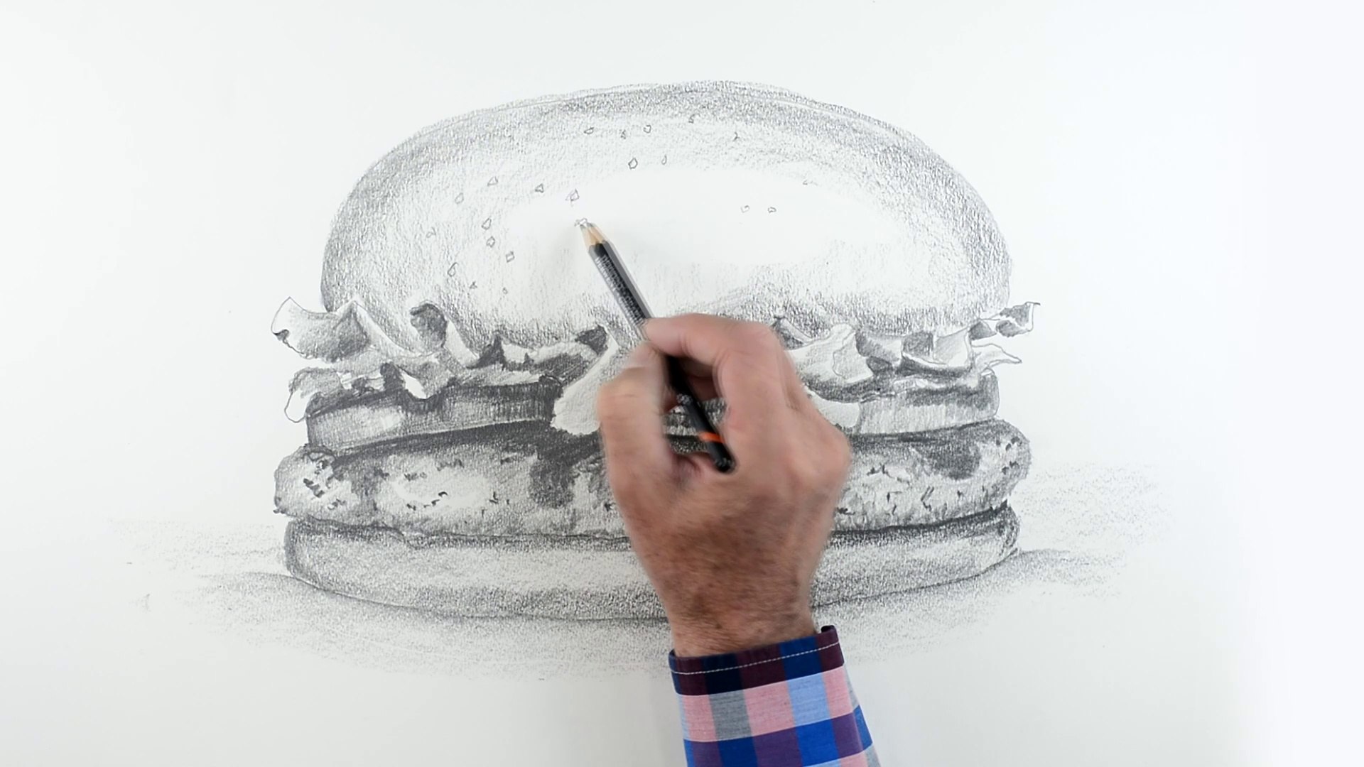 How To Draw A Burger With Pencil