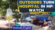 Covid patients treated outdoors, fluid hung from trees: Watch | Oneindia News