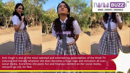 Haye RamaAshi Singh dances like a barbie doll in her old school uniform on Asha Bhonsle famous song