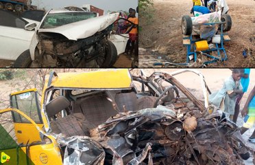 Les images du grave accident qui a fait 3 morts et 7 blessés à Kaolack