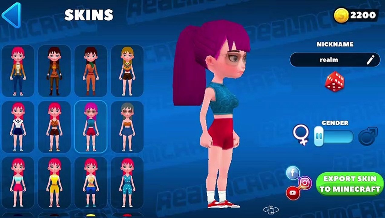 NEW FEMALE MINECRAFT SKINS IN REALMCRAFT ☑️ женские скины   Skins Export to Minecraft
