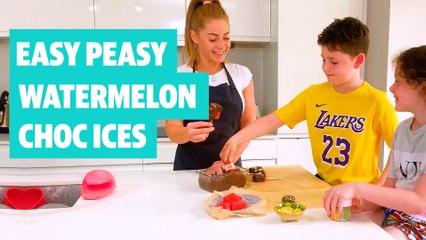 Easy peasy watermelon choc ices