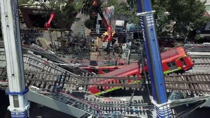 Drone Footage Shows Metro Carriages Lifted From Mexico City