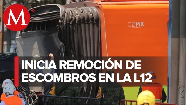 Inician labores para el retiro de escombros del accidente de la L-12 del metro