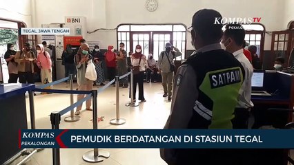Ratusan Pemudik Tiba di Stasiun Tegal