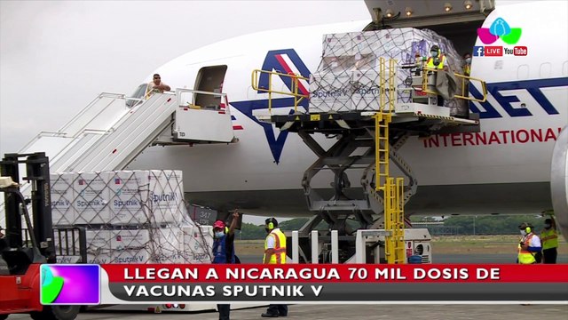 Llegan a Nicaragua 70 mil nuevas dosis de la vacuna Sputnik V