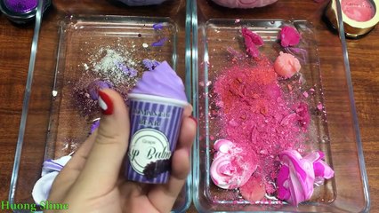 My Little Pony Pink Vs Purple Slime | Mixing Makeup Eyeshadow Into Clear Slime ! Huong Slime