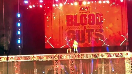 MJF Throws Jericho off the Steel cage at AEW Blood and Guts