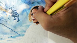 Drawing Edge of Tomorrow - Rita Vrataski(Emily Blunt)&William Cage(Tom Cruise) - Woa Art
