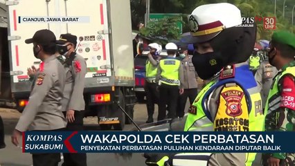 Penyekatan Perbatasan Puluhan Kendaraan Diputar Balik