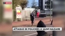Une voiture de police caillassée devant un lycée à Saint-Nazaire lors du blocus des lycéens - 4 policiers blessés et 2 personnes interpellées - VIDEO