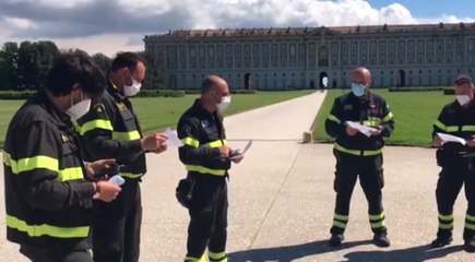 Caserta - Esercitazione dei Vigili del Fuoco nel parco della Reggia (06.05.21)