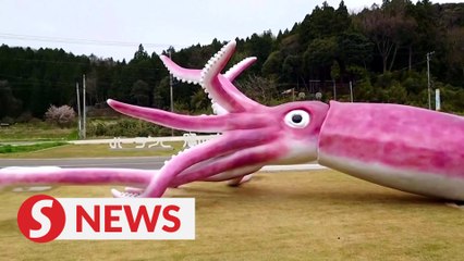 Japanese town spends coronavirus relief money on giant squid statue