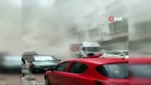 İstanbul'da bina çöktü! İşte dehşete düşüren anların görüntüsü