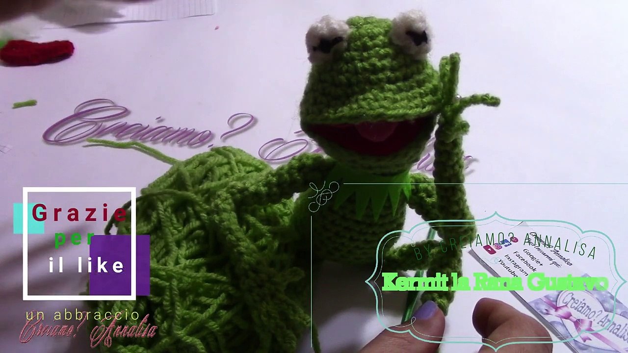 Rana Kermit Gustavo Dei Muppets Amigurumi Crochet Uncinetto Frog Sub Esp-  Eng - video Dailymotion
