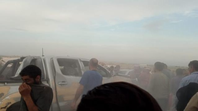 Azez'de iftar öncesi bomba yüklü araçla yapılan terör saldırısında 5 sivil yaralandı