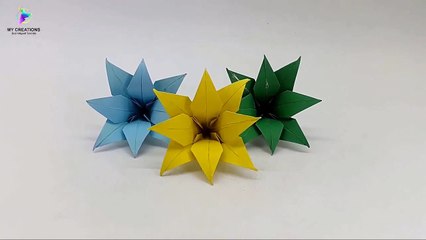 Origami Flowers No Glue - How To Make Paper Flower Without Glue - Paper Flower Origami 3D Model