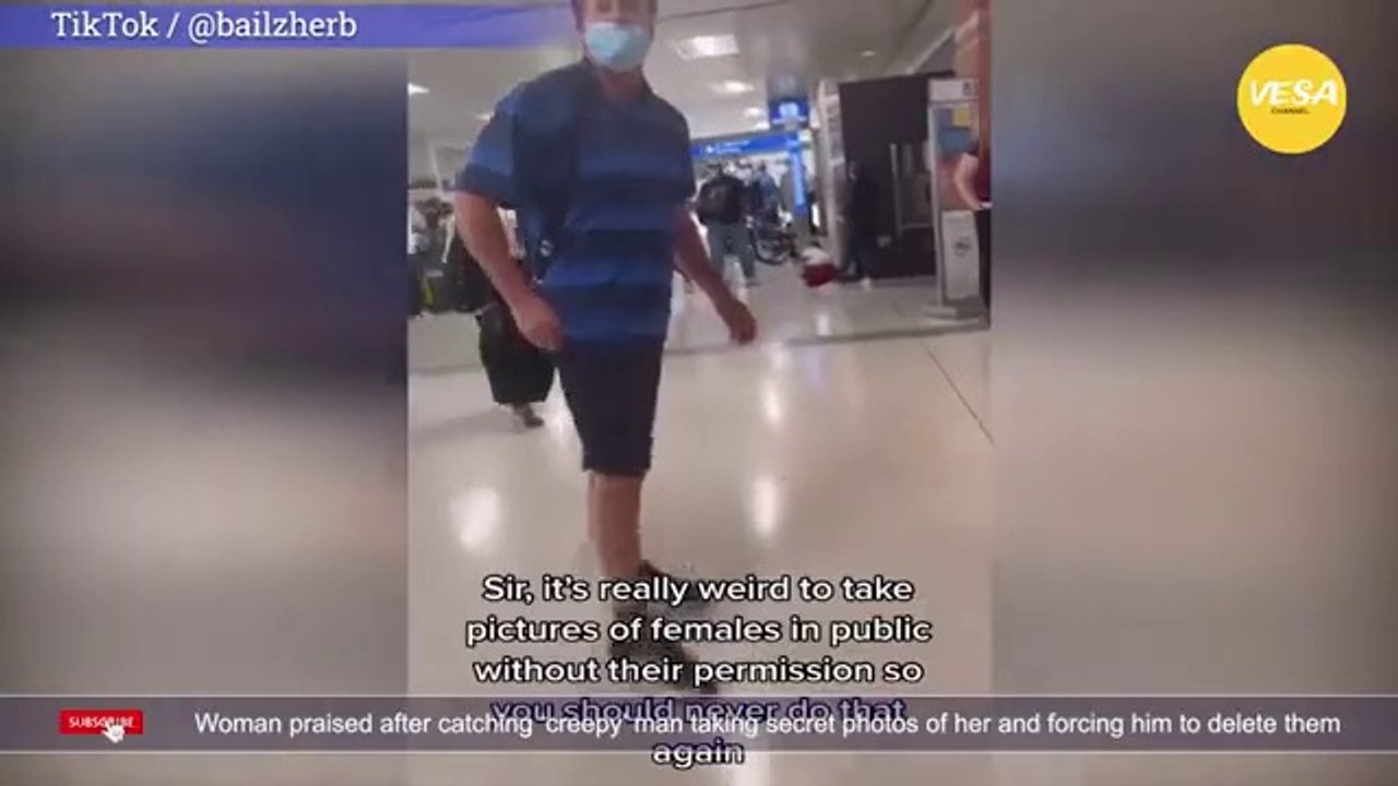Woman praised after catching creepy man taking secret photos of her and forcing him to delete them