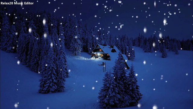 Relaxing Snow Falling and Wind Blowing Sounds in a Winter Landscape with an Cozy Mountain