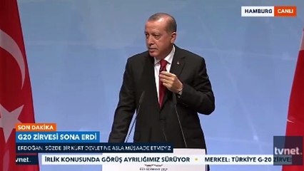Erdoğan Irak'ın bölünmesini isteyen gazeteciye böyle cevap verdi