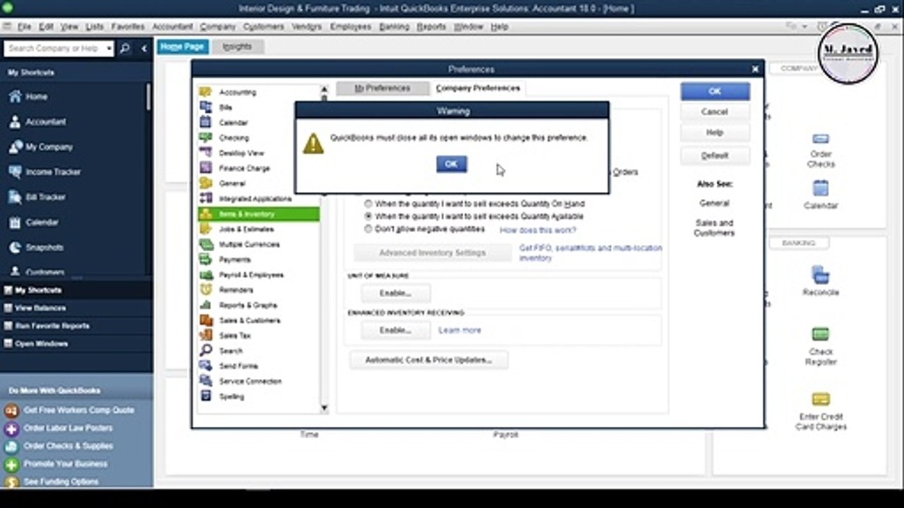 QuickBooks Desktop | Add Inventory Items