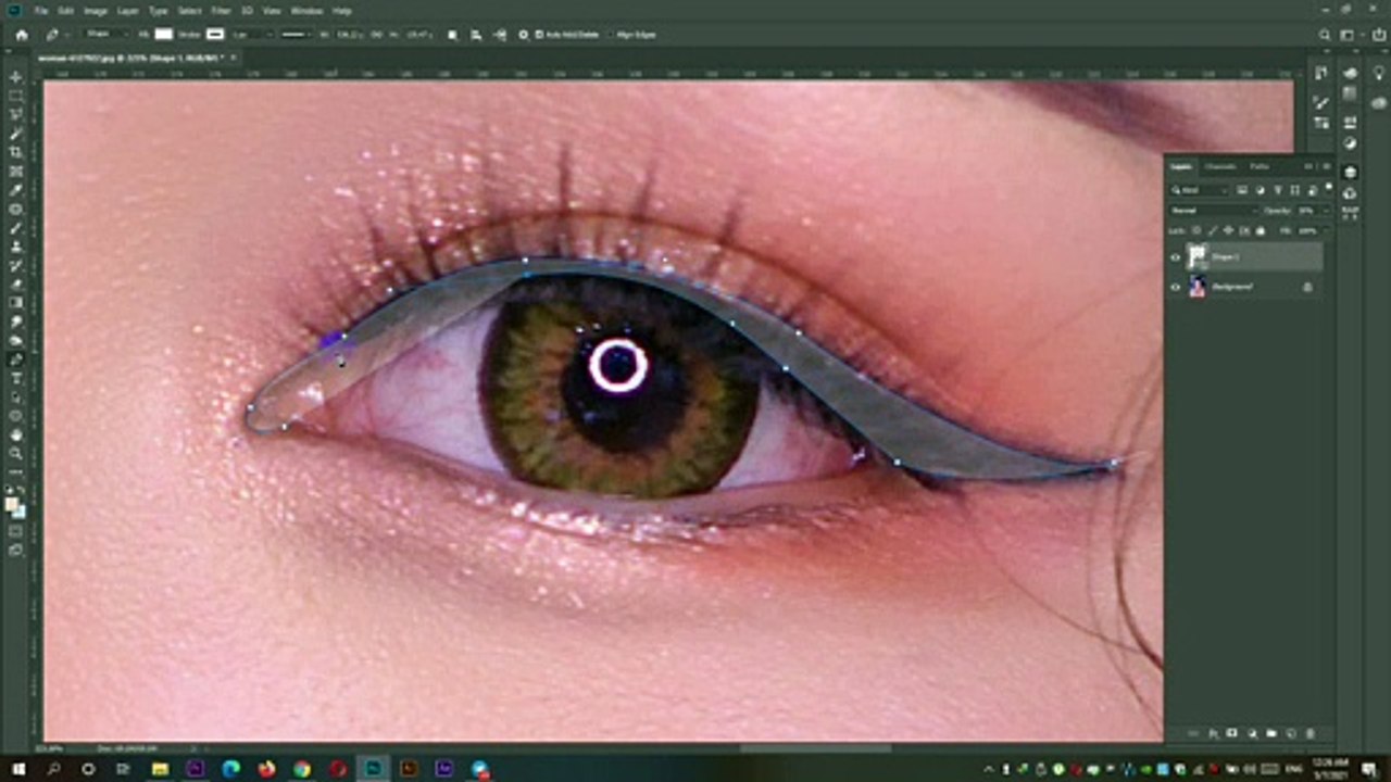 How to draw eye vector – Photoshop art – Easy and simple tutorial