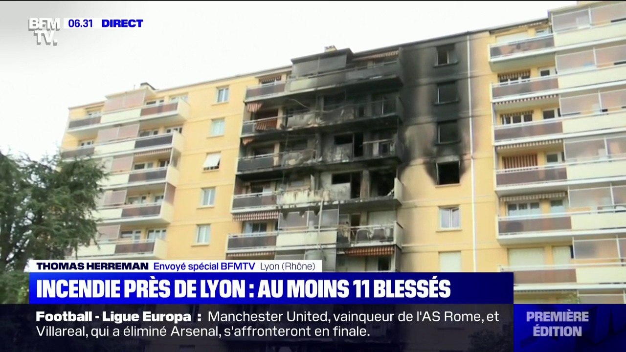 Incendie près de Lyon: un immeuble de huit étag...