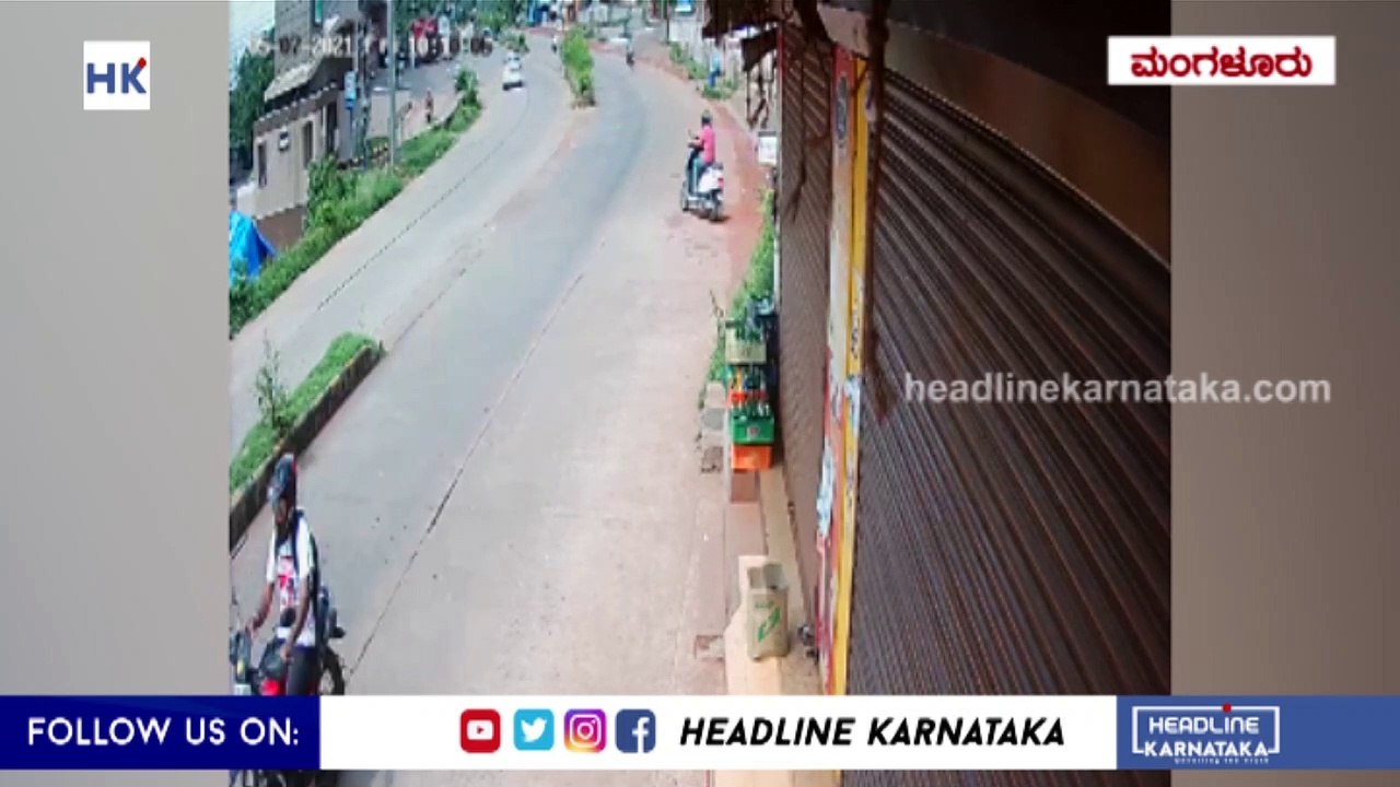 Mangalore Man thrown in the air after bike accident in Padavinangady