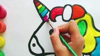 Glitter Unicorn Coloring For Kids, Drawing And Painting For Toddlers