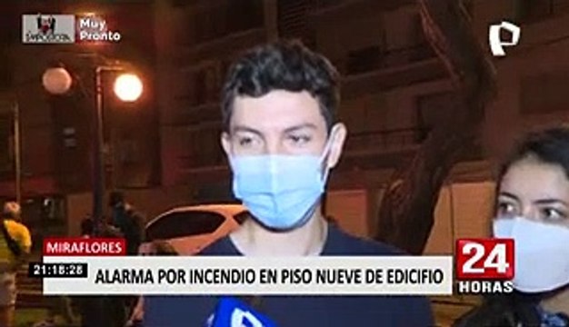 Bomberos lograron controlar incendio en noveno piso de edificio en Miraflores