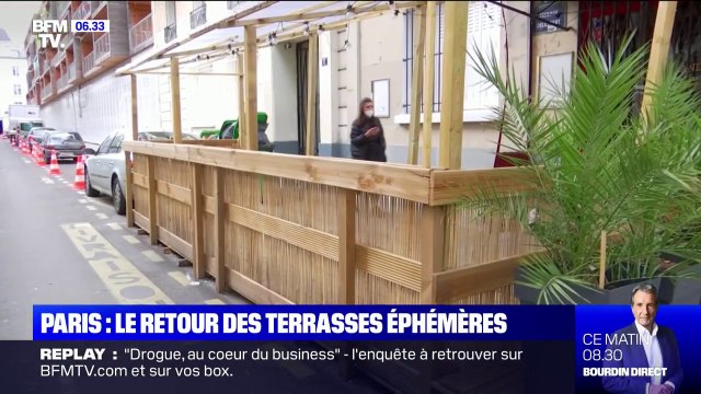 À Paris, les terrasses éphémères font leur retour au pied des trottoirs