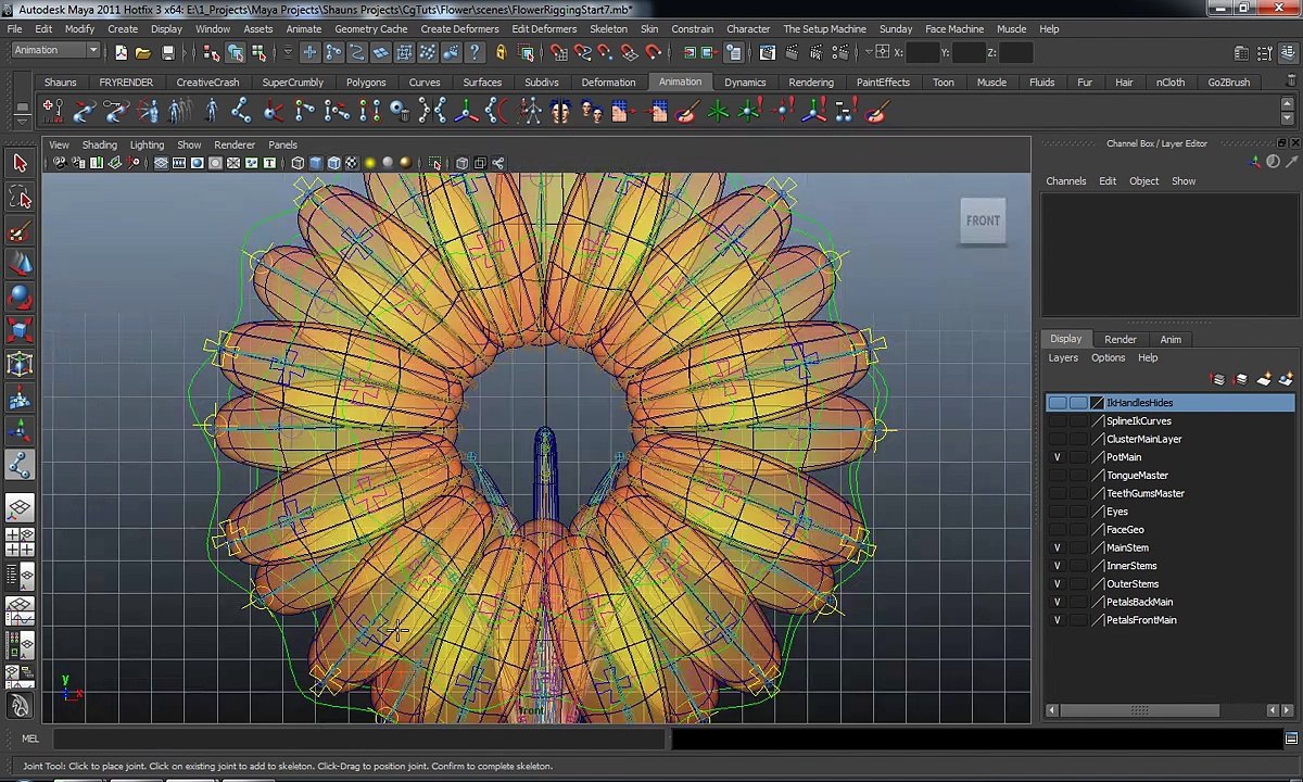 Building An Advanced Character Rig For A Cartoon Flower With Maya - Part 1-7