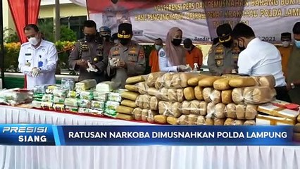 Jelang Lebaran, Polda Lampung Musnahkan Ratusan Narkoba