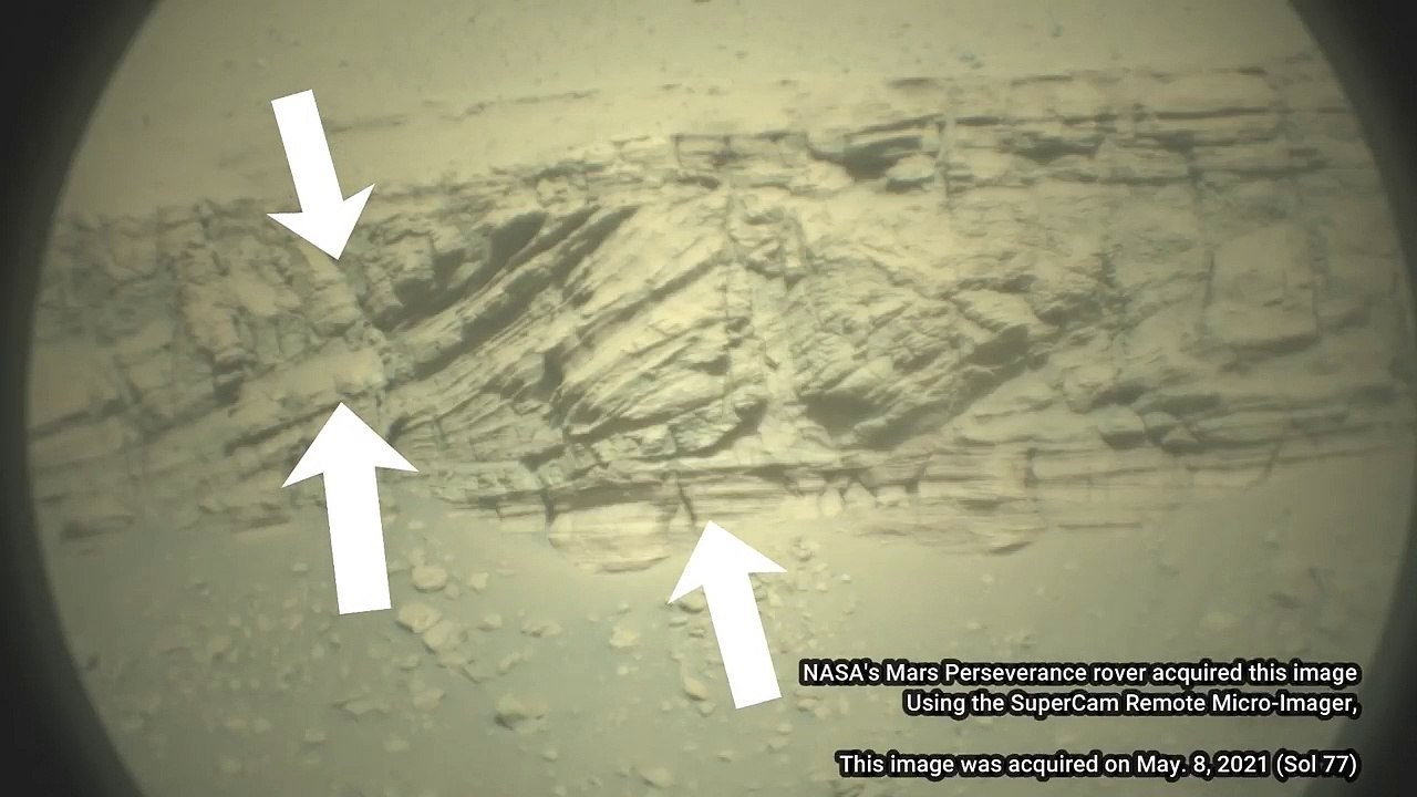 Mars Perseverance Capture Ancient Water Level Marks on Rocks with Micro Imager(1)