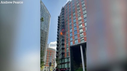 Fire breaks out in block of flats in Poplar, East London