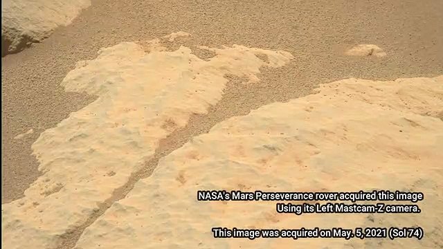 Mars Perseverance Rover Find large Crack in Rock Filled With Sand on Mars