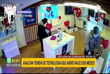 SJL: asaltan tienda de tecnología y se llevan equipos valorizados en más de S/.16 mil