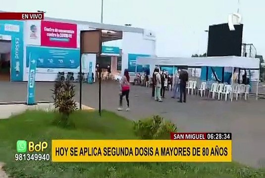 San Miguel: Adultos mayores de 80 años esperan la segunda dosis de vacuna