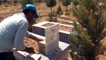Terörist mezarlarındaki örgüt simgeleri silindi