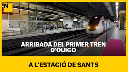 Arribada del primer tren d'Ouigo a l'estació de Sants