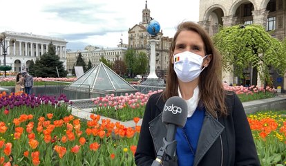 Sophie Wilmès lors de la mission des ministres des affaires étrangères du Benelux en Ukraine