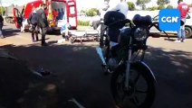 Homem de 40 anos fica ferido após colisão entre carro e moto no Bairro São Cristóvão