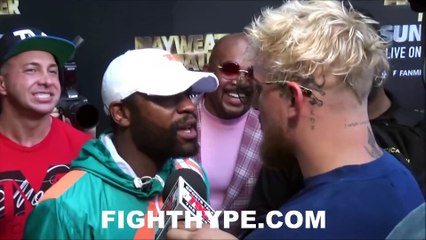 FLOYD MAYWEATHER BRAWL ERUPTS WITH JAKE PAUL; ALL HELL BREAKS LOOSE AS TEAMS COME TO BLOWS