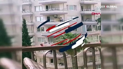 Polisi görünce balkondan balkona atladı! O anlar kamerada