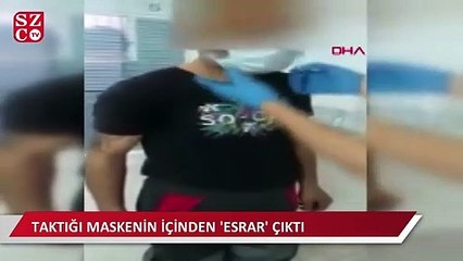 Şüphe üzerine durduruldu, taktığı maskenin içinden esrar çıktı