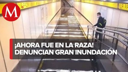 Lluvia inunda estación La Raza, en Línea 5 del Metro de CdMx