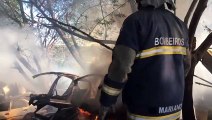 Incêndio em ferro velho na av. Tiradentes mobiliza Corpo de Bombeiros